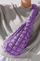 Marshmallow Quilted Drawstring Decor Sling Bag
