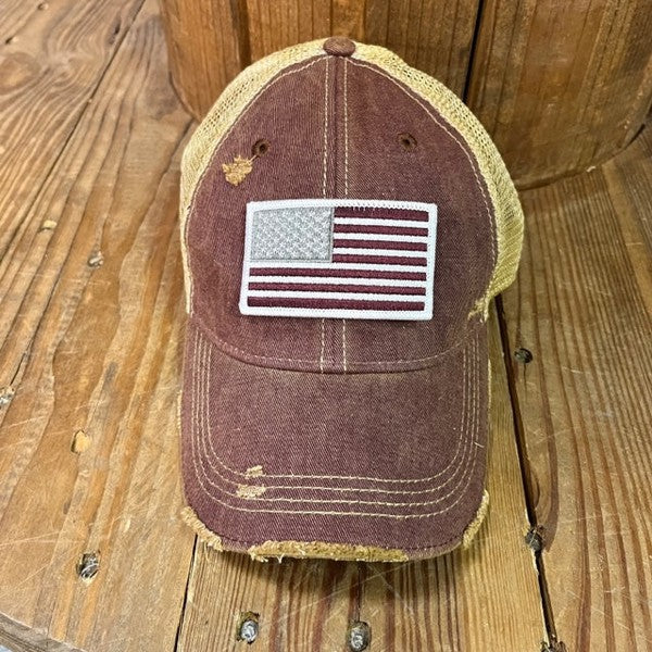 Flag on Maroon Hat