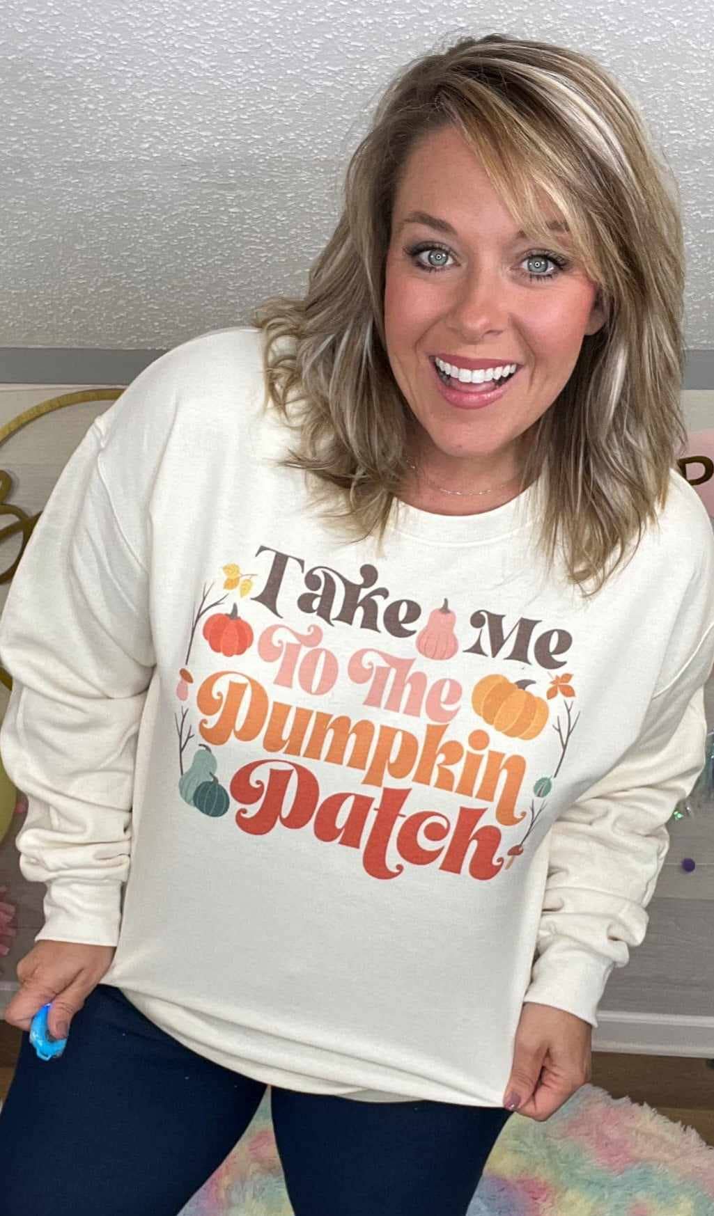 Fall 2025 Take Me To The Pumpkin Patch Seasonal Graphic Tee : S