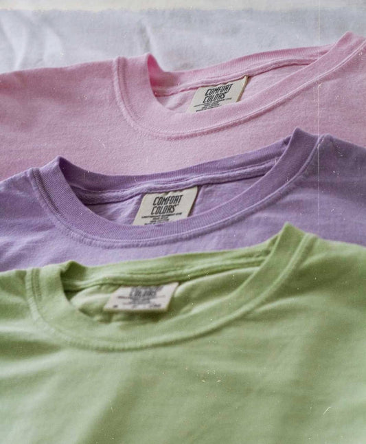 Comfort Colors Shirts, Unisex Heavyweight Tees, LIGHT Colors: Blossom / L