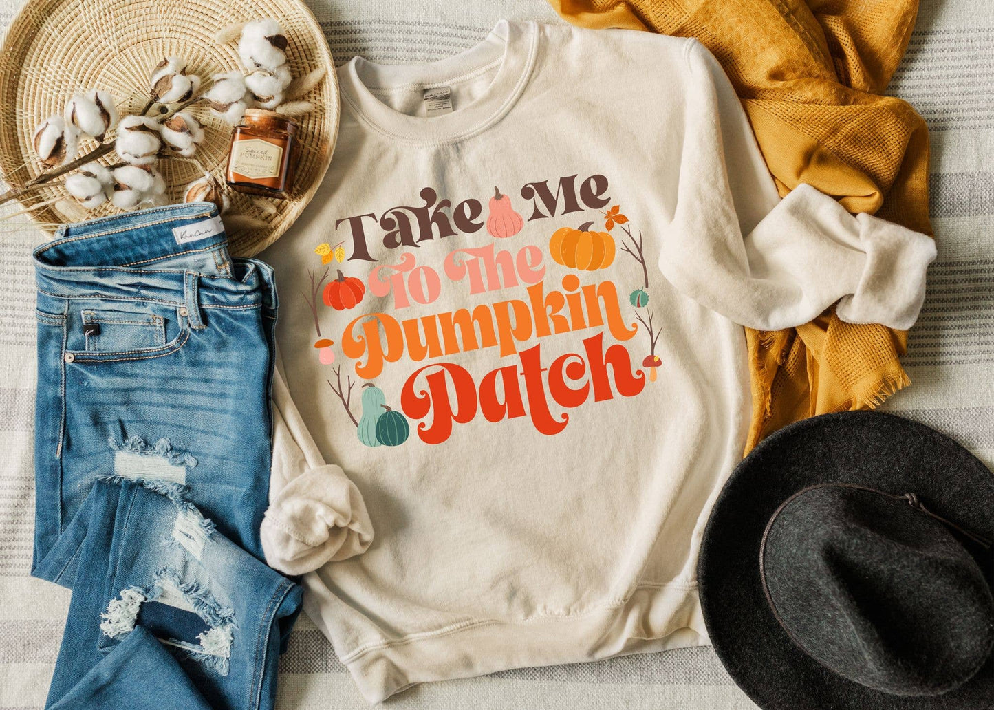 Fall 2025 Take Me To The Pumpkin Patch Seasonal Graphic Tee : S