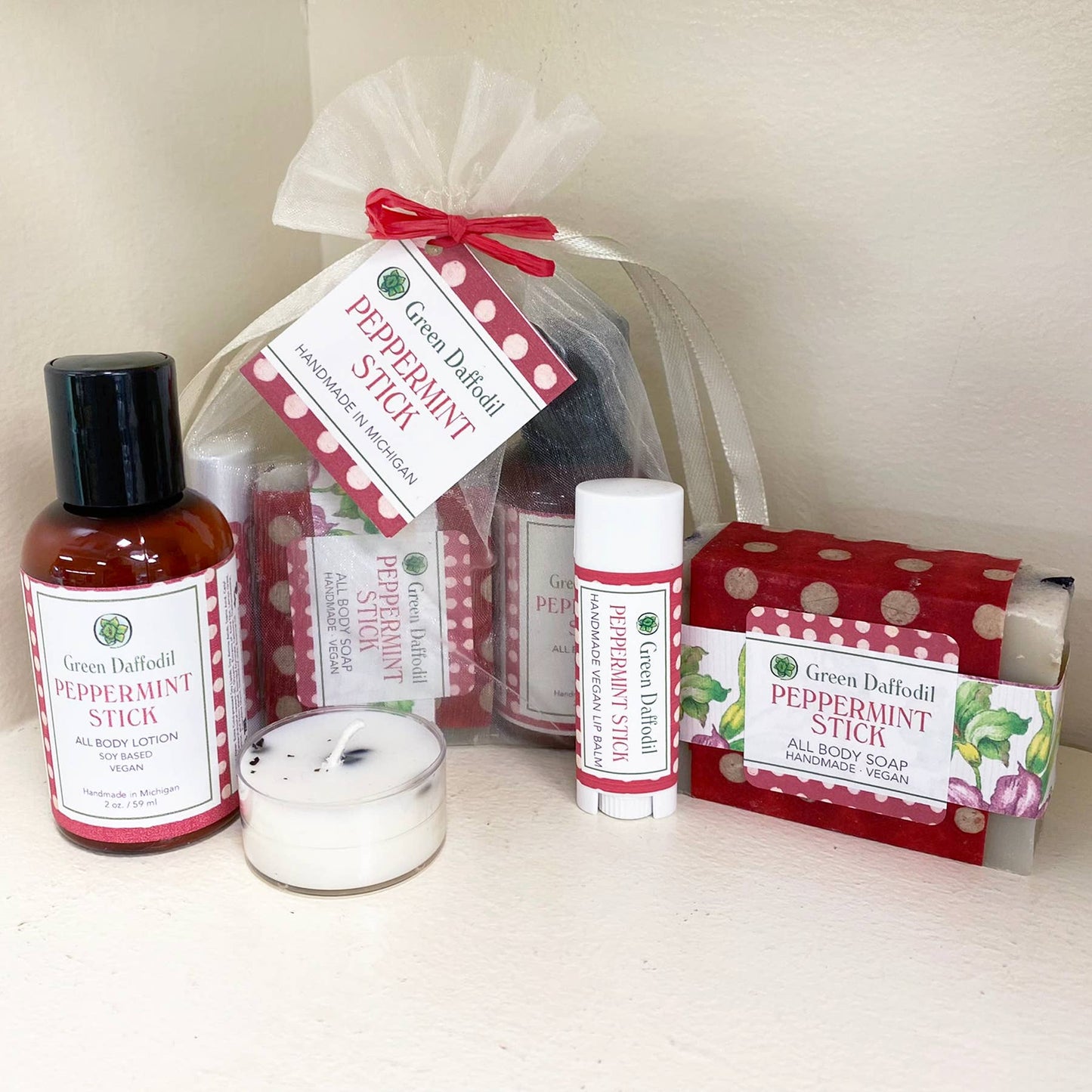 Peppermint  Stick Organdy Quartet Gift Set - Christmas Gift