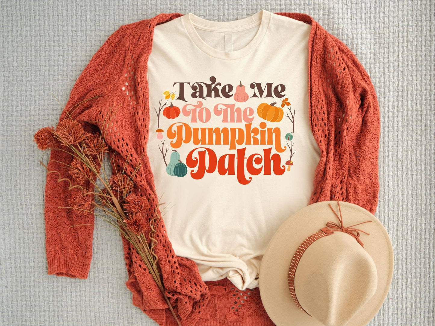 Fall 2025 Take Me To The Pumpkin Patch Seasonal Graphic Tee : S