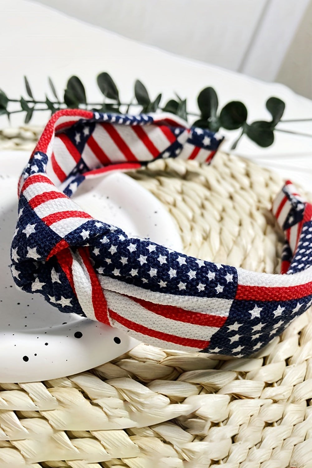 Navy Blue Flag Day Knotted Headband