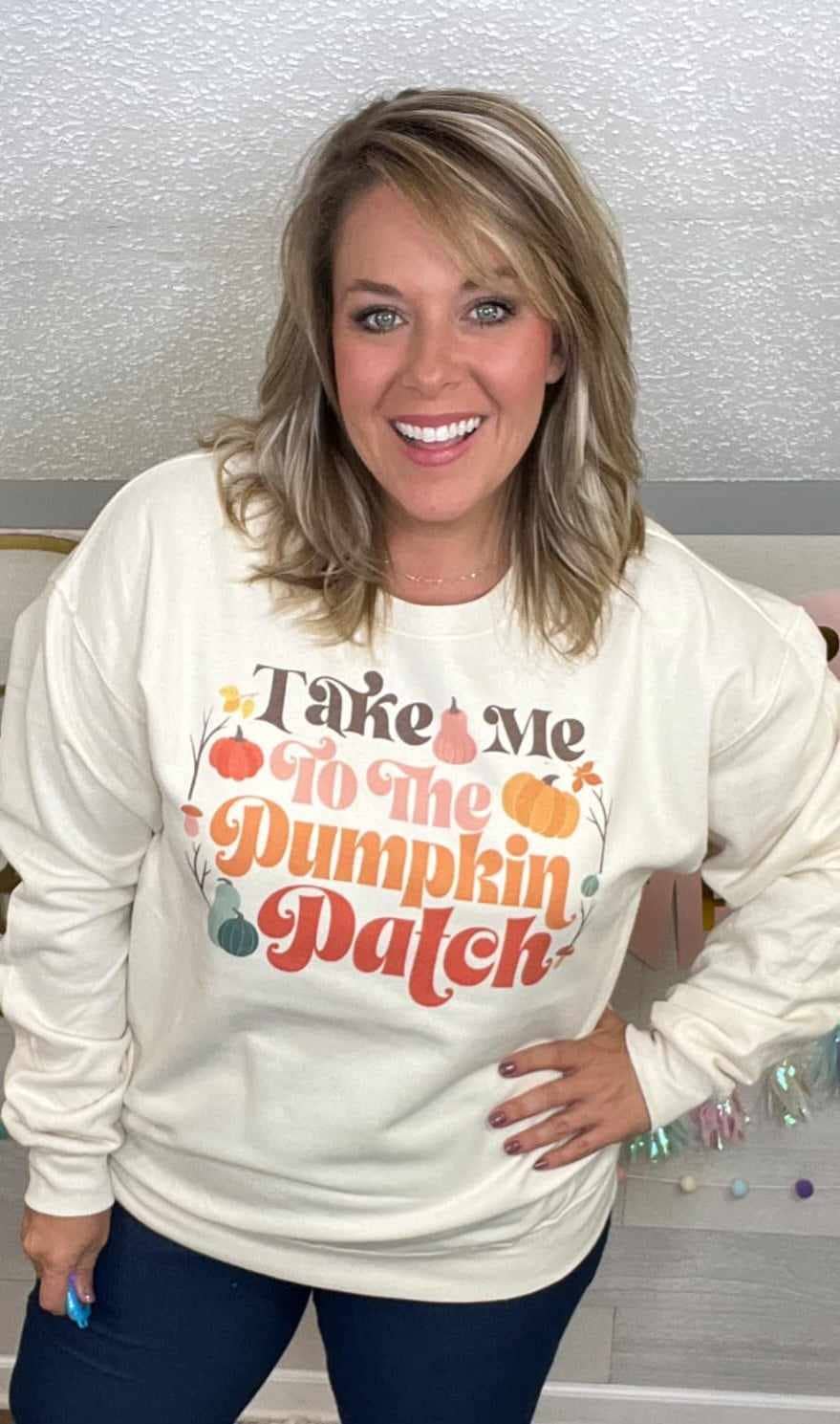 Fall 2025 Take Me To The Pumpkin Patch Seasonal Graphic Tee : S