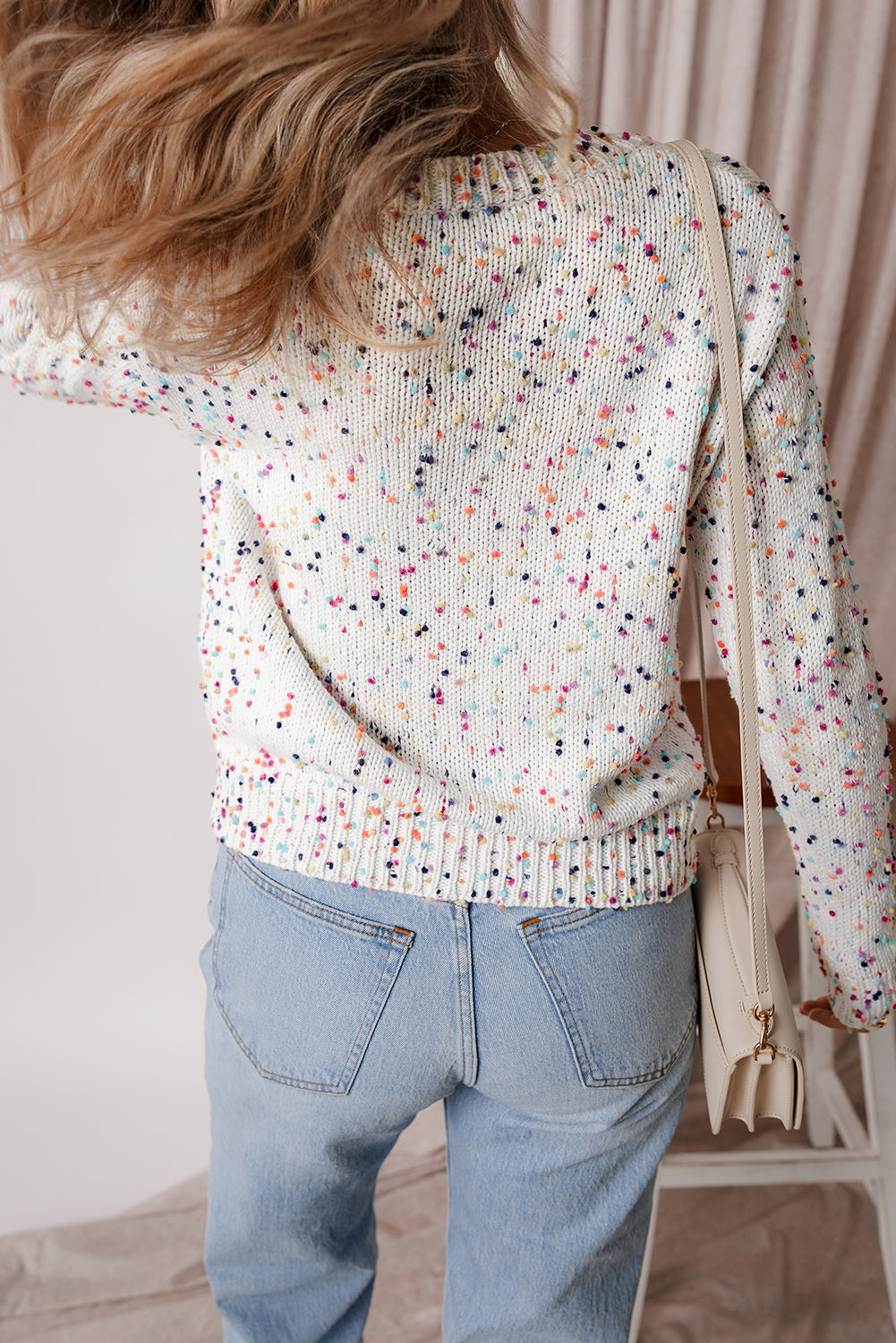 Aruba Blue Multicolor Confetti Sweater Cardigan