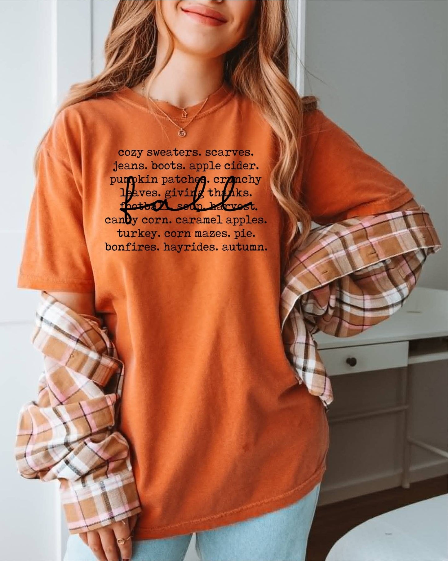Fall Words Collage Clay Bella Canvas Seasonal Graphic Tee: 2X
