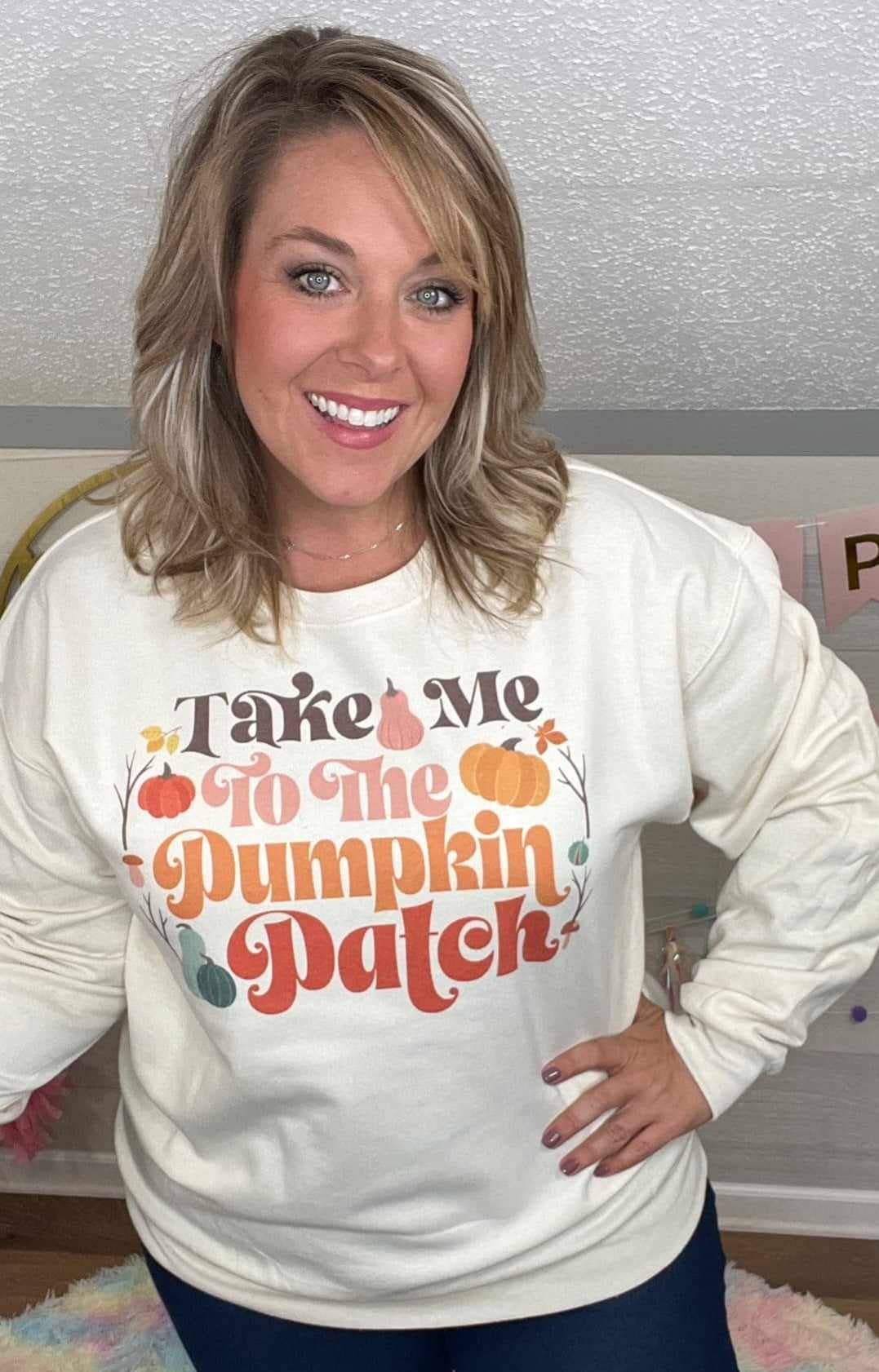 Fall 2025 Take Me To The Pumpkin Patch Seasonal Graphic Tee : S
