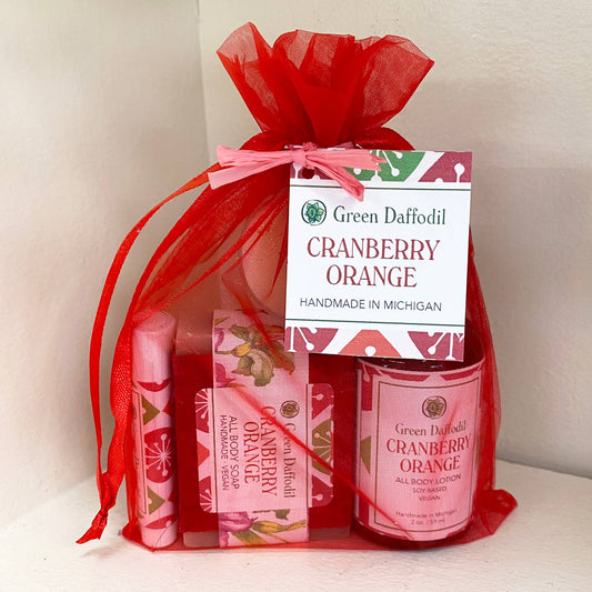 Cranberry Orange  Organdy Quartet Gift Set - Christmas Gift
