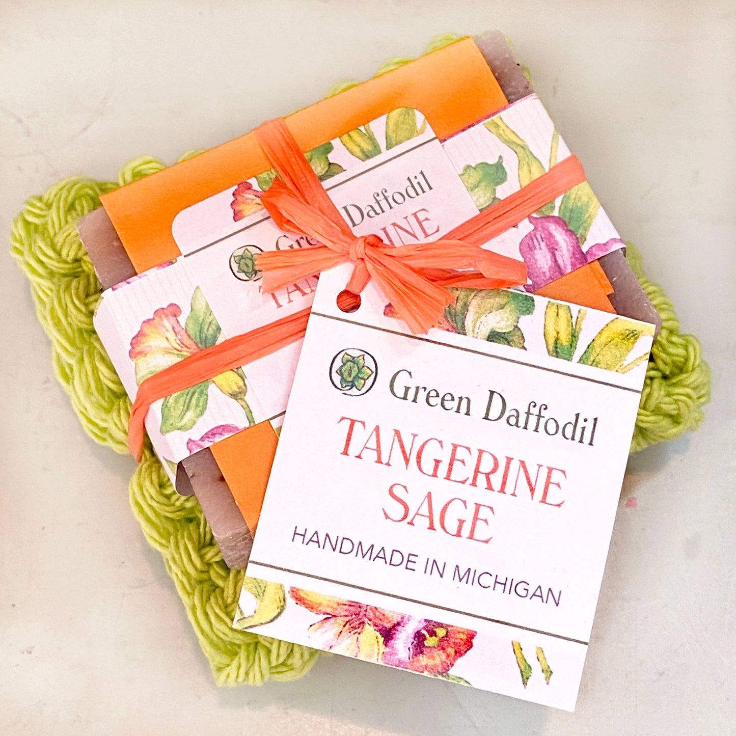 Tangerine Sage Soap & Washcloth Gift Set