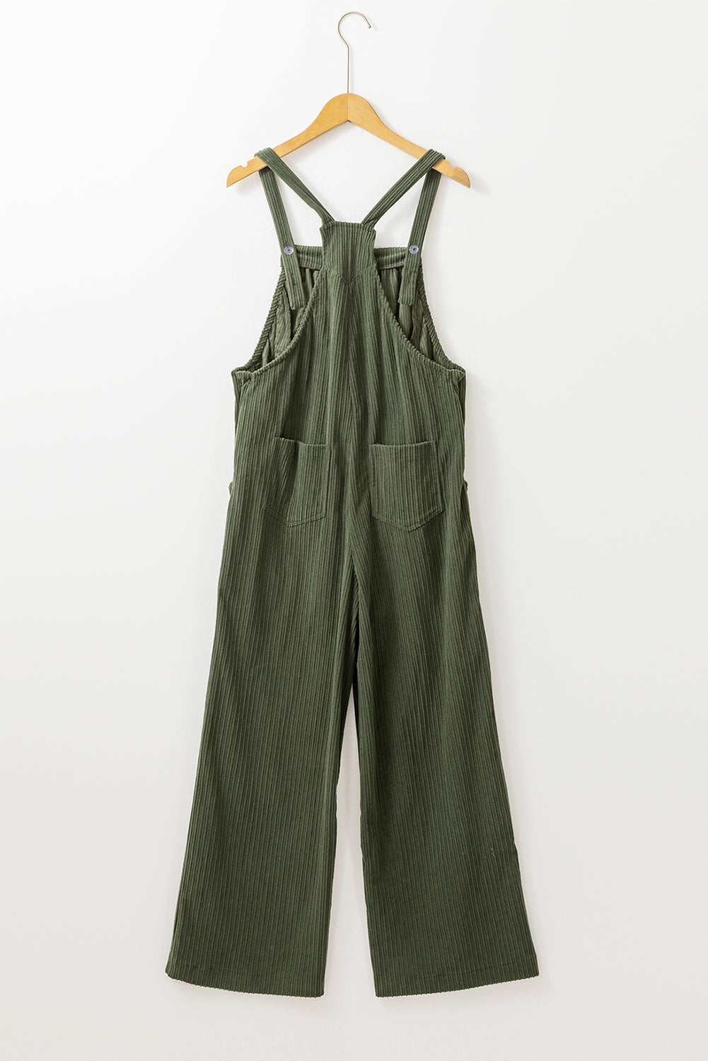 Real Teal Solid Pocketed Loose Fit Corduroy Overall