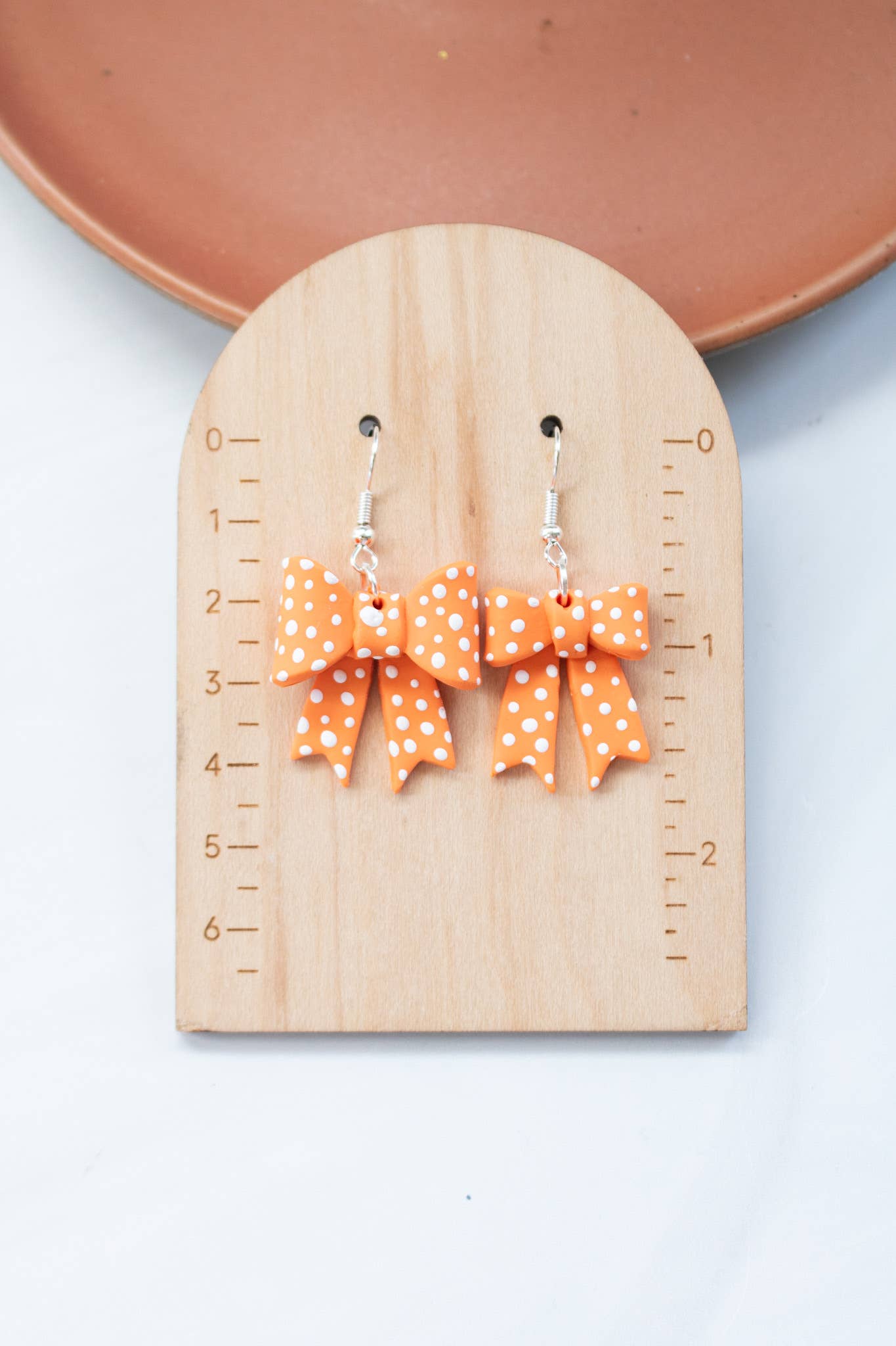 TN Vols Orange & White Polka Dot Bows: Bow Studs