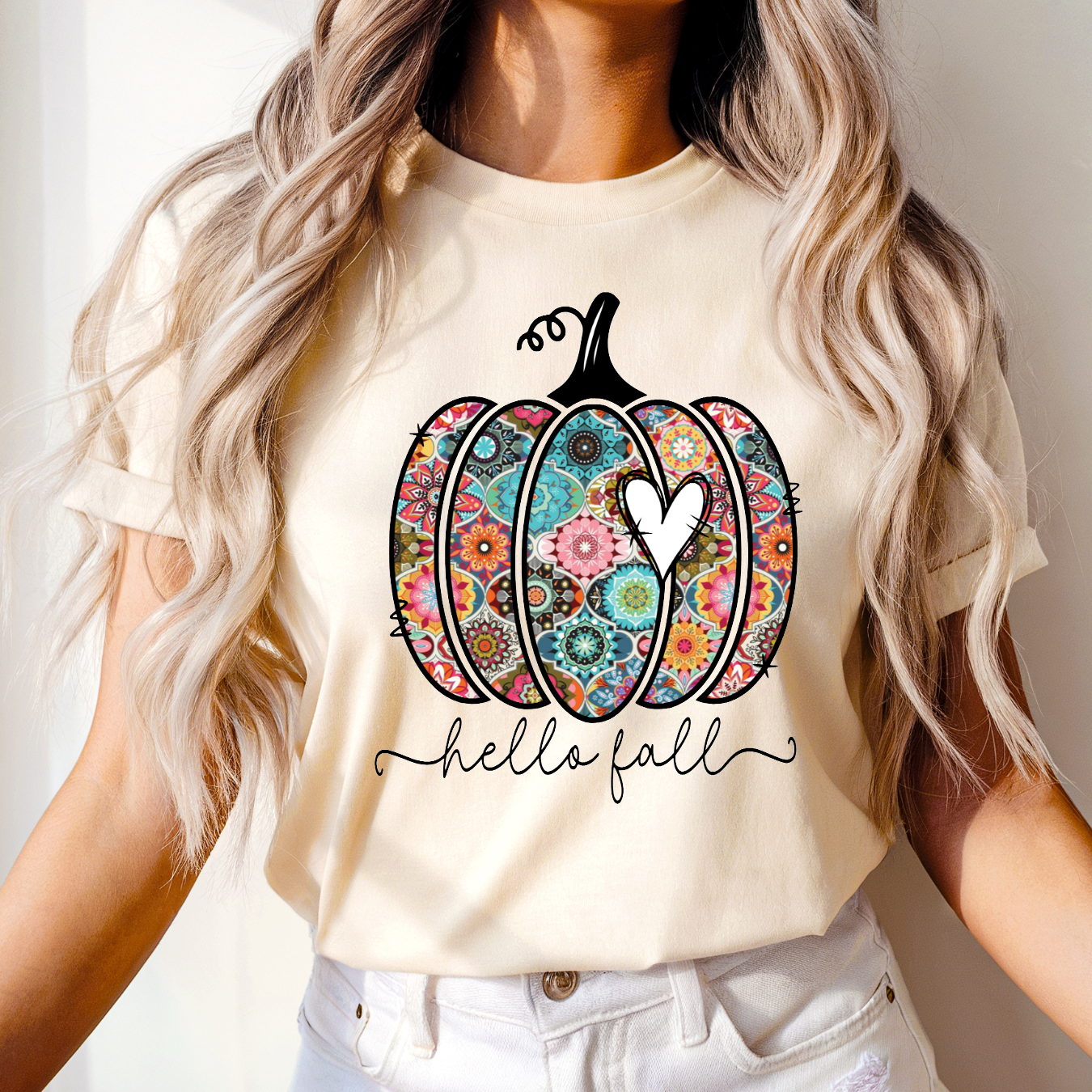 HELLO FALL CREWNECK TEE/SWEATSHIRT : SAGE / SWEATSHIRT / M